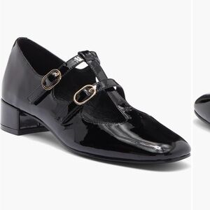 Jeffrey Campbell Black Patent Flats with Double Strap